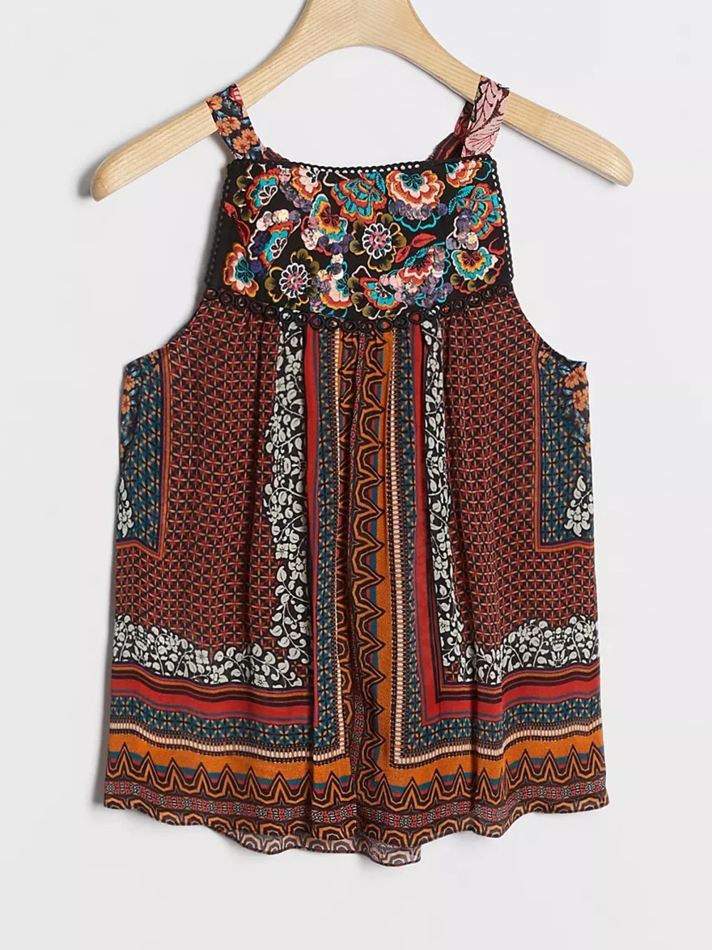Anthropologie Bhanuni by Jyoti Fiona Embroidered Beaded Tank Top Floral Boho